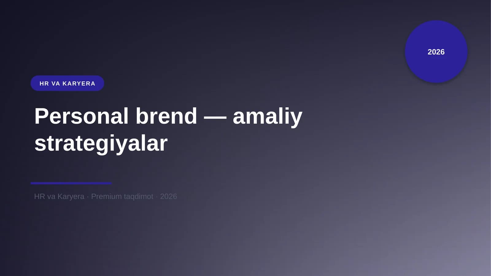 Personal brend — amaliy strategiyalar