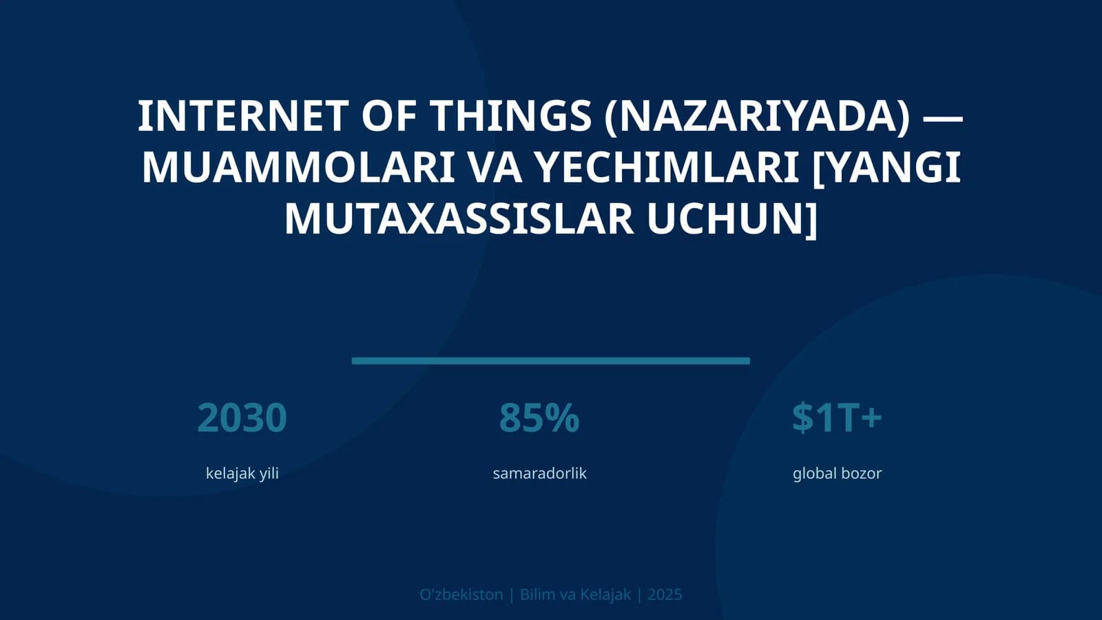 Internet of Things (NAZARIYADA) — MUAMMOLARI VA YECHIMLARI [YANGI MUTAXASSISLAR UCHUN]
