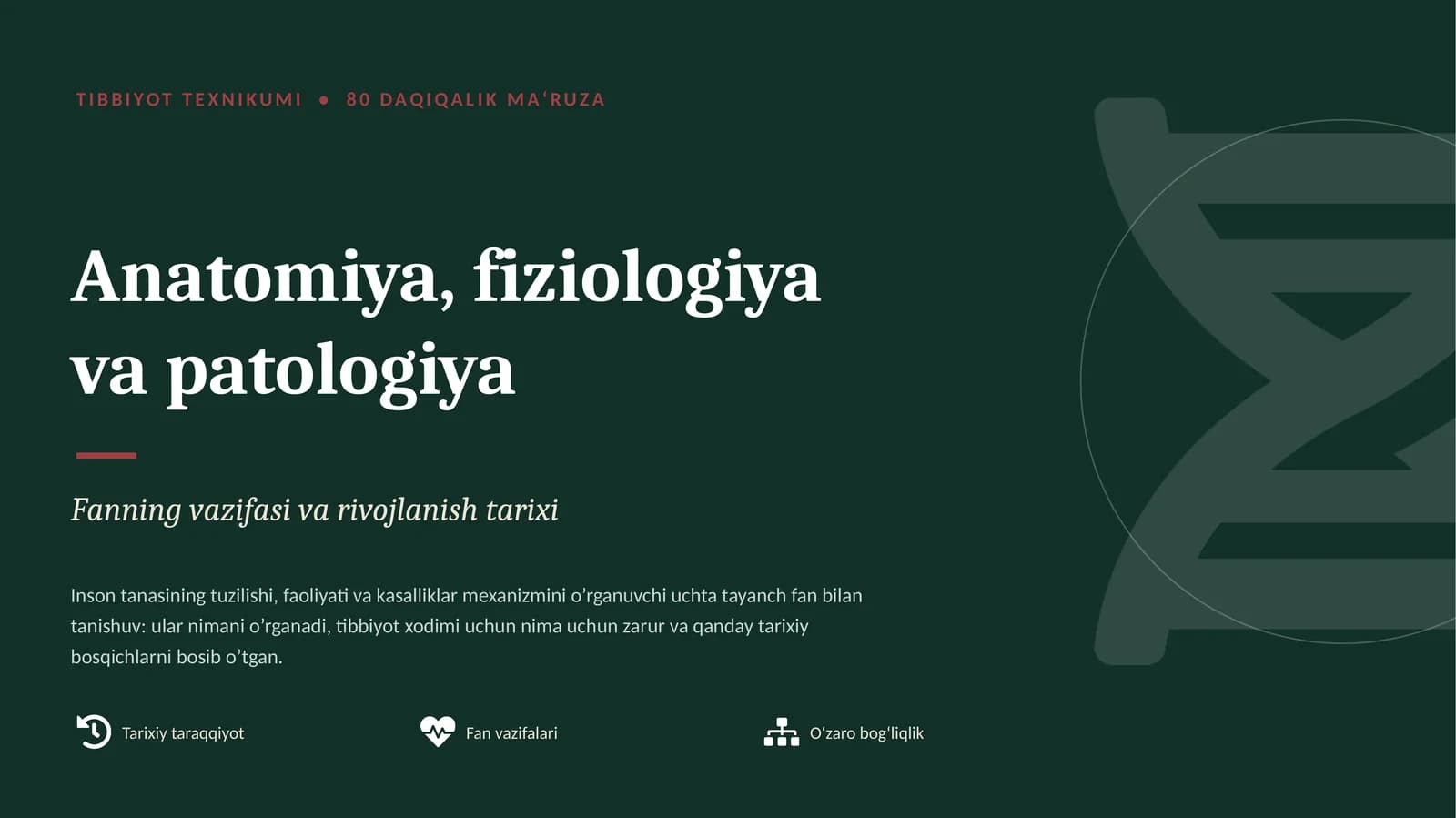 Tibbiyot Texnikumi 80 Daqiqalik Ma'ruza