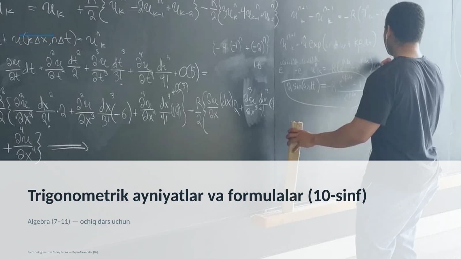 Trigonometrik ayniyatlar va formulalar (10-sinf)