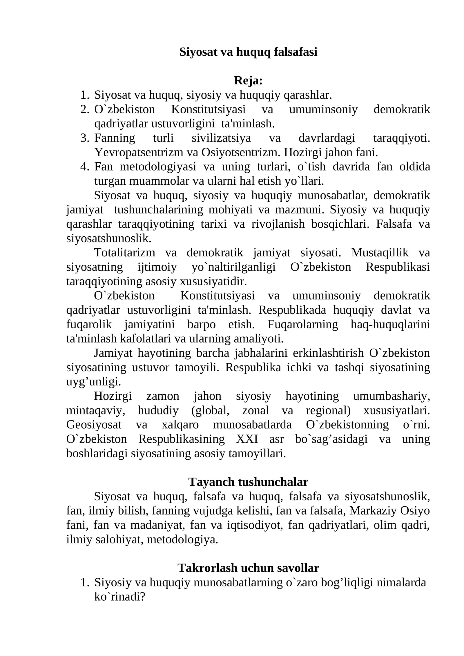 Siyosat va huquq falsafasi
