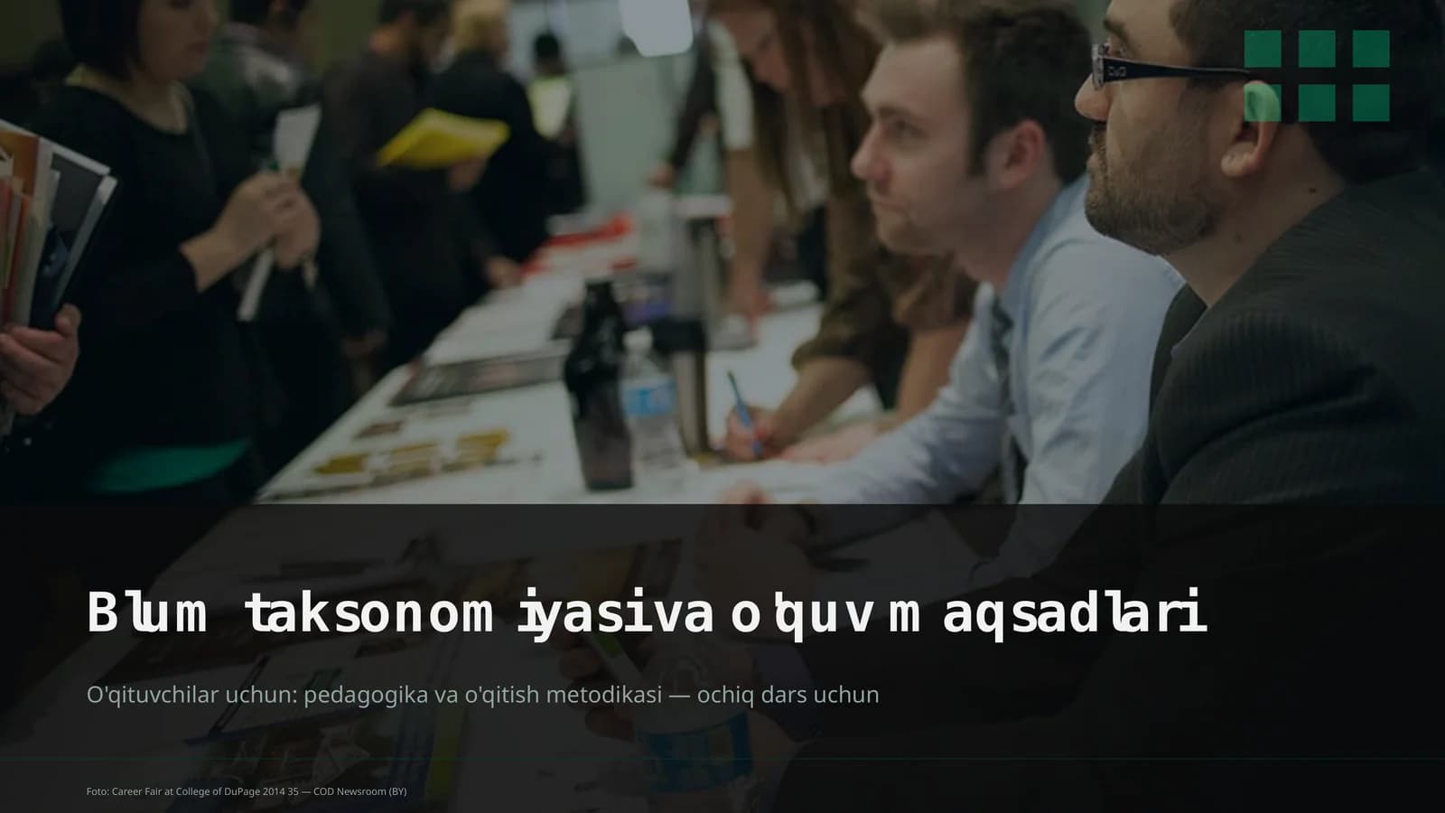 Blum taksonomiyasi va o'quv maqsadlari