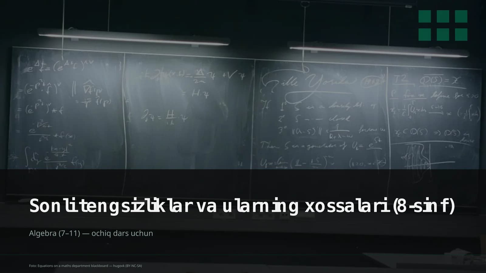 Sonli tengsizliklar va ularning xossalari (8-sinf)