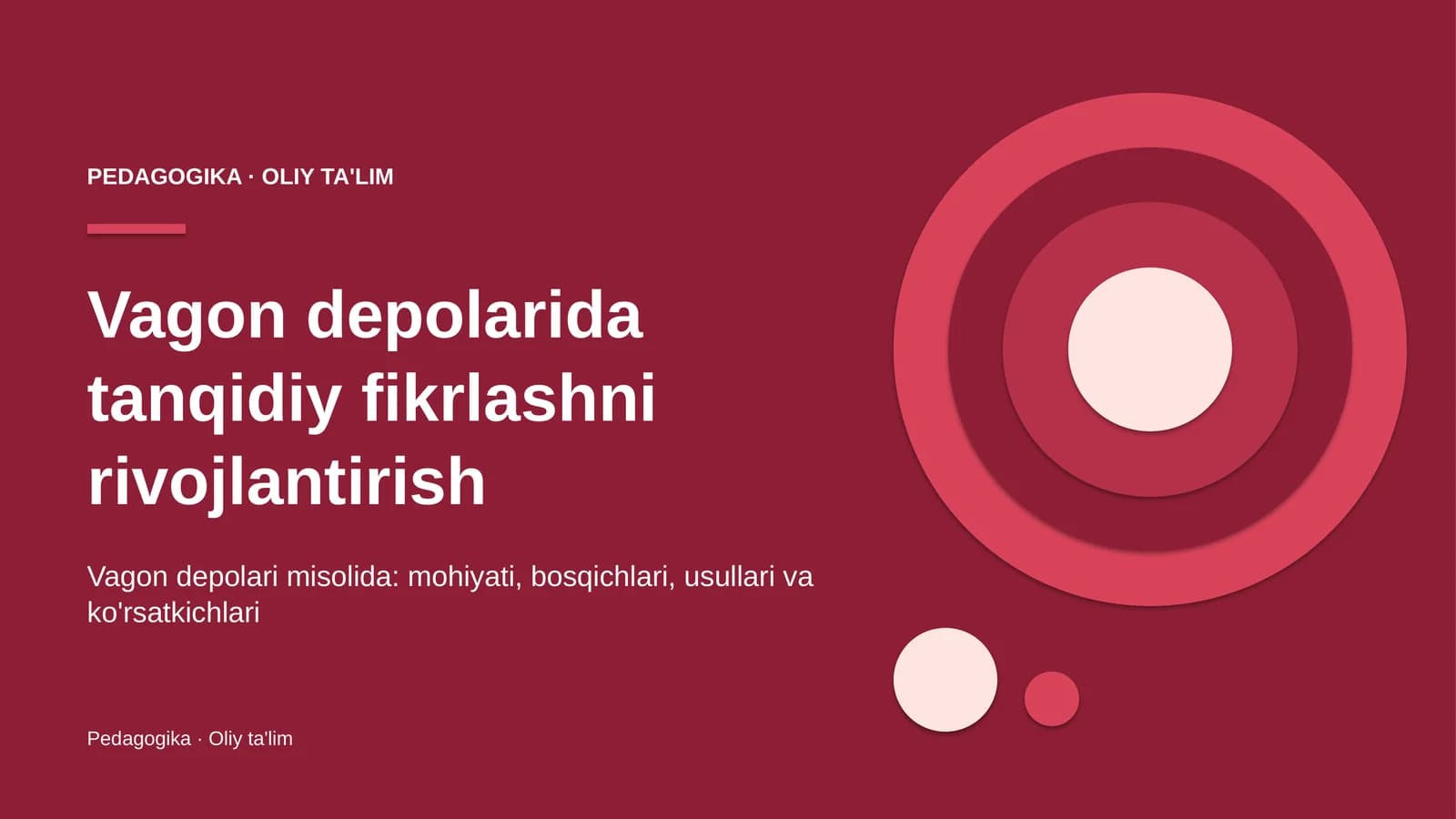 vagon depolarida tanqidiy fikrlashni rivojlantirish 3241