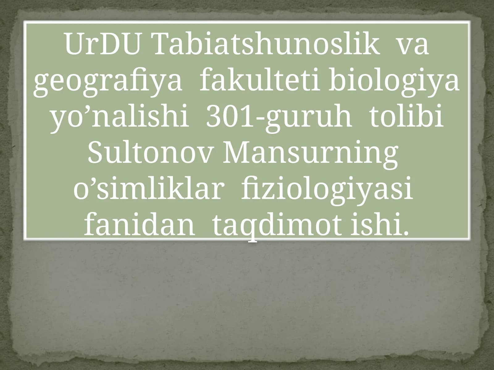 O’G’ITLARNI QO’LLASHNING FIZIOLOGIK ASOSLARI