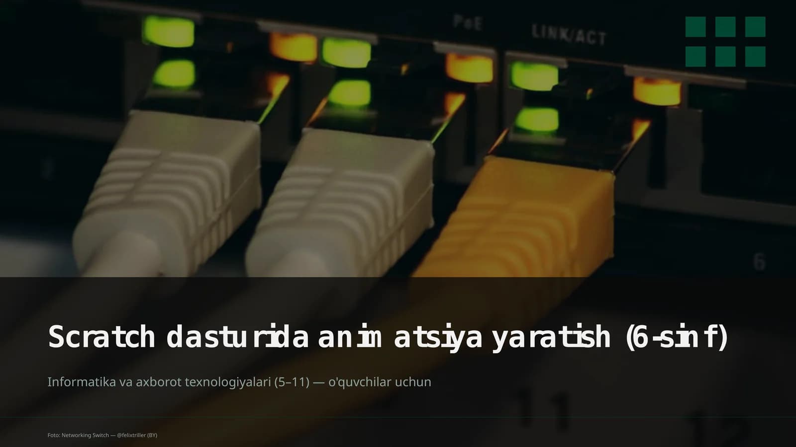 Scratch dasturida animatsiya yaratish (6-sinf)