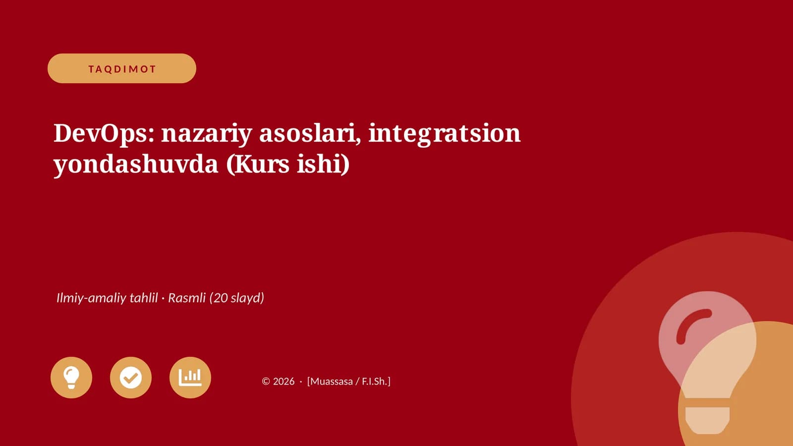 DevOps: nazariy asoslari, integratsion yondashuvda (Kurs ishi)