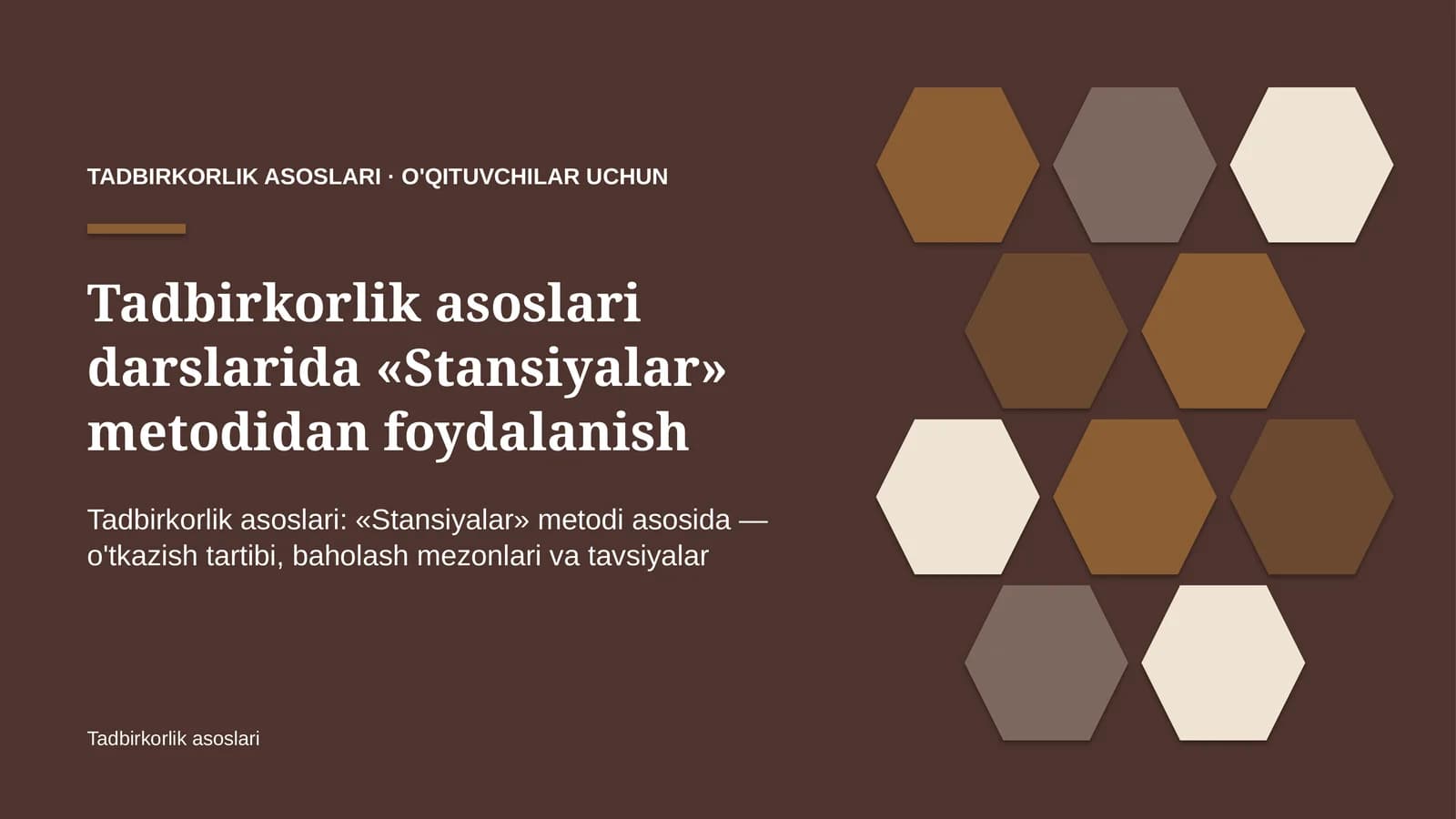 tadbirkorlik asoslari darslarida stansiyalar metodidan foydalanish 1068