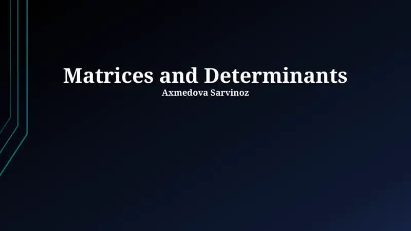 Matrislar va determinantlar