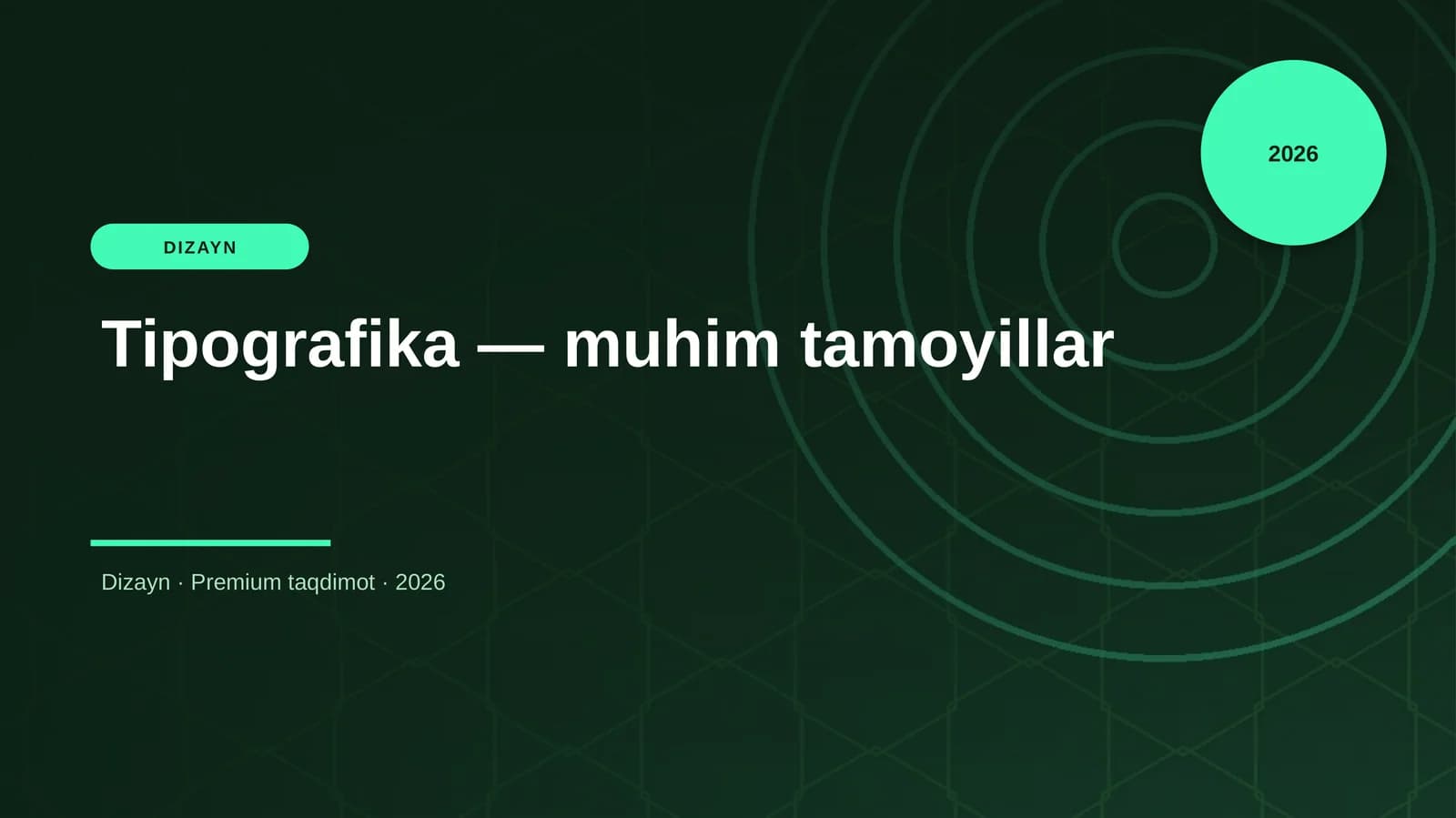 Tipografika — muhim tamoyillar
