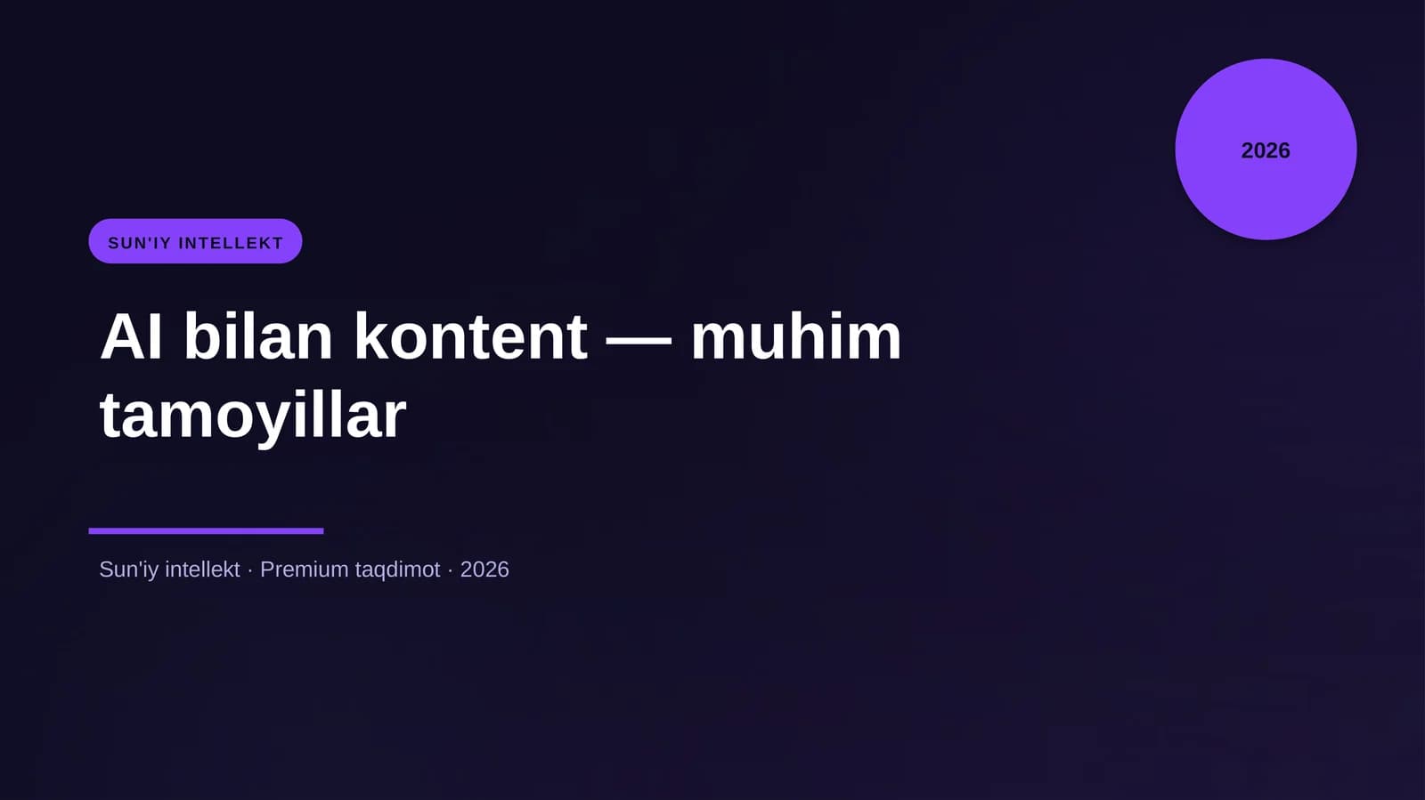AI bilan kontent — muhim tamoyillar
