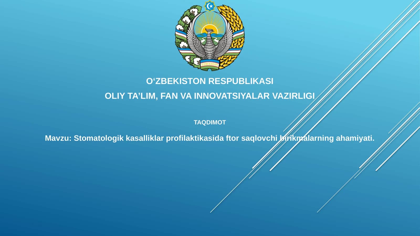 Stomatologik kasalliklar profilaktikasida fluor saqlovchi birikmalar