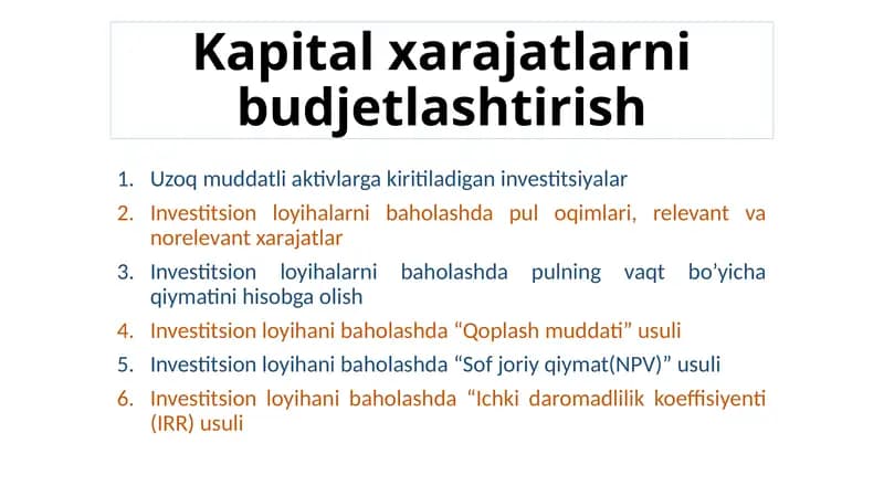 Uzoq muddatli aktivlar