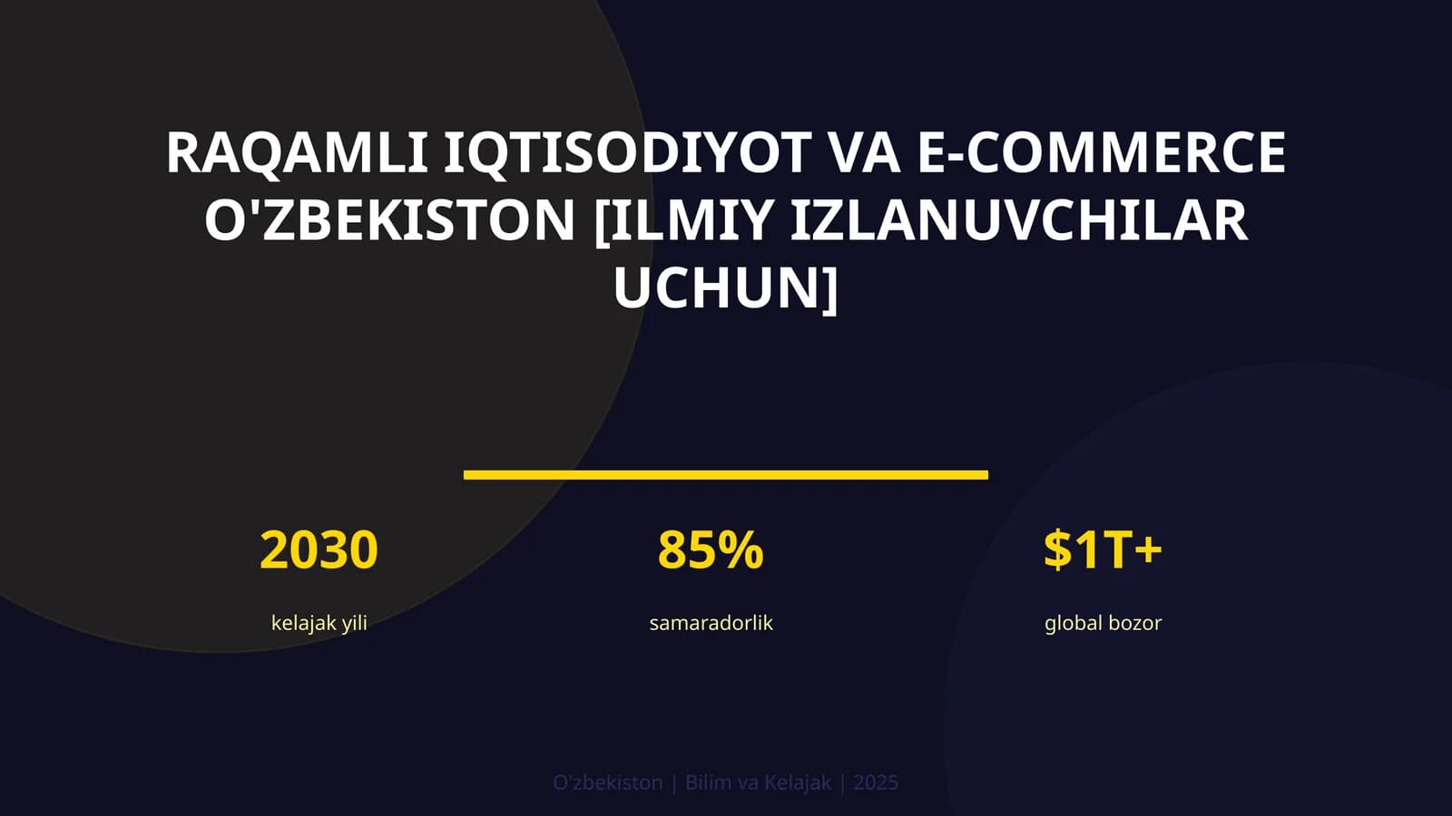 Raqamli iqtisodiyot va e-commerce O'zbekiston [ilmiy izlanuvchilar uchun]
