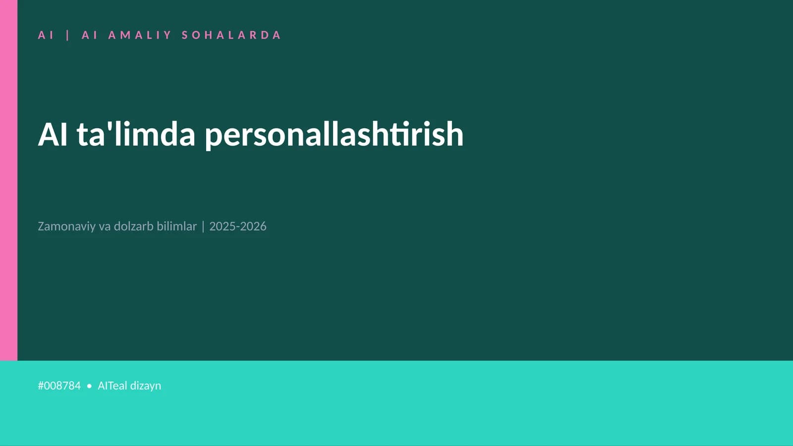 AI ta'limda personallashtirish
