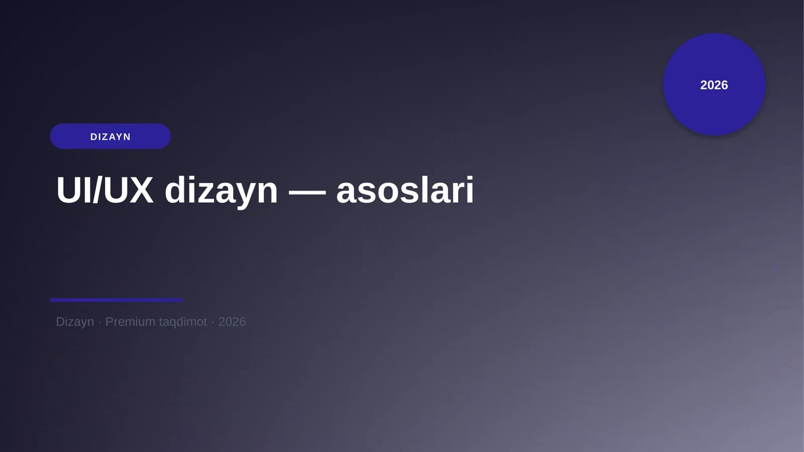 UI/UX dizayn — asoslari