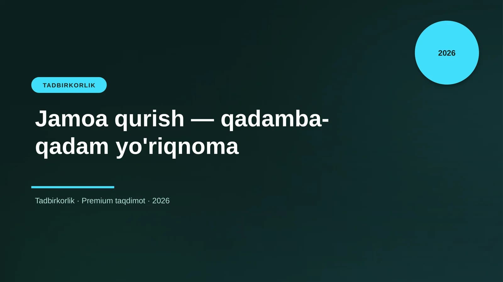 Jamoa qurish — qadamba-qadam yo'riqnoma