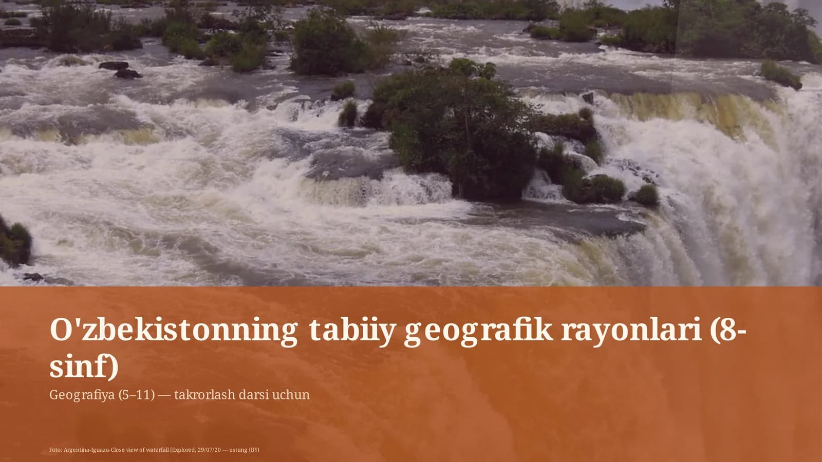 O'zbekistonning tabiiy geografik rayonlari (8-sinf)