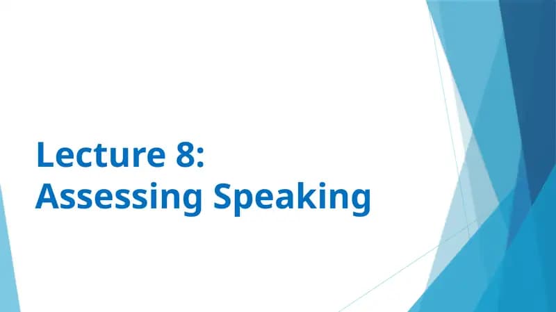 Assessing Speaking