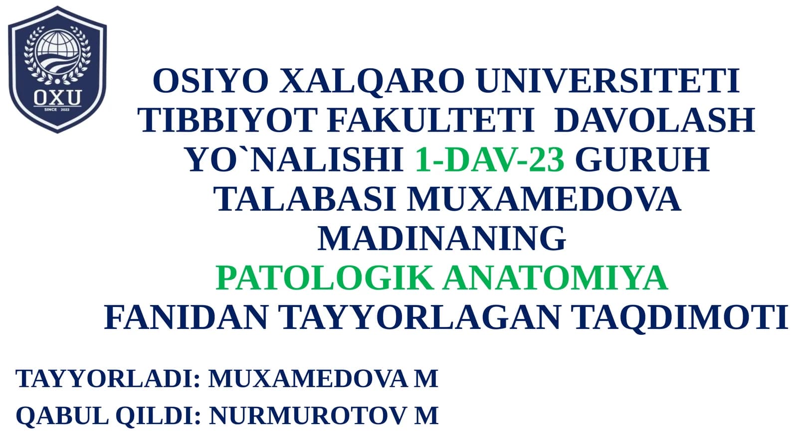 Taloq Tug’ma Anomaliyalari va O’smalari