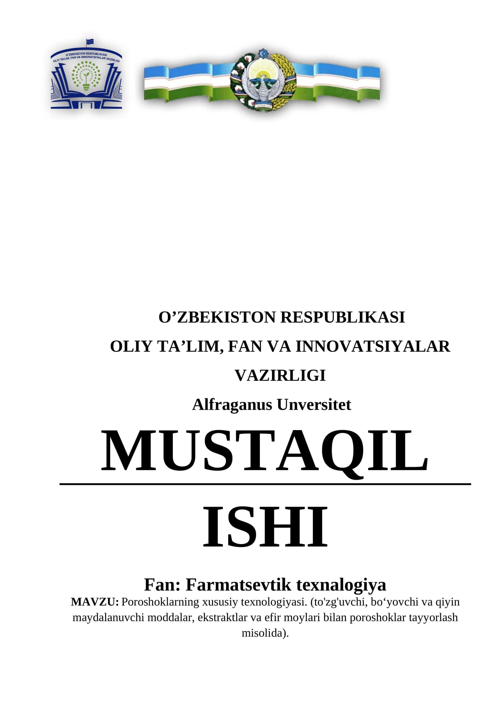 Poroshoklarning xususiy texnologiyasi