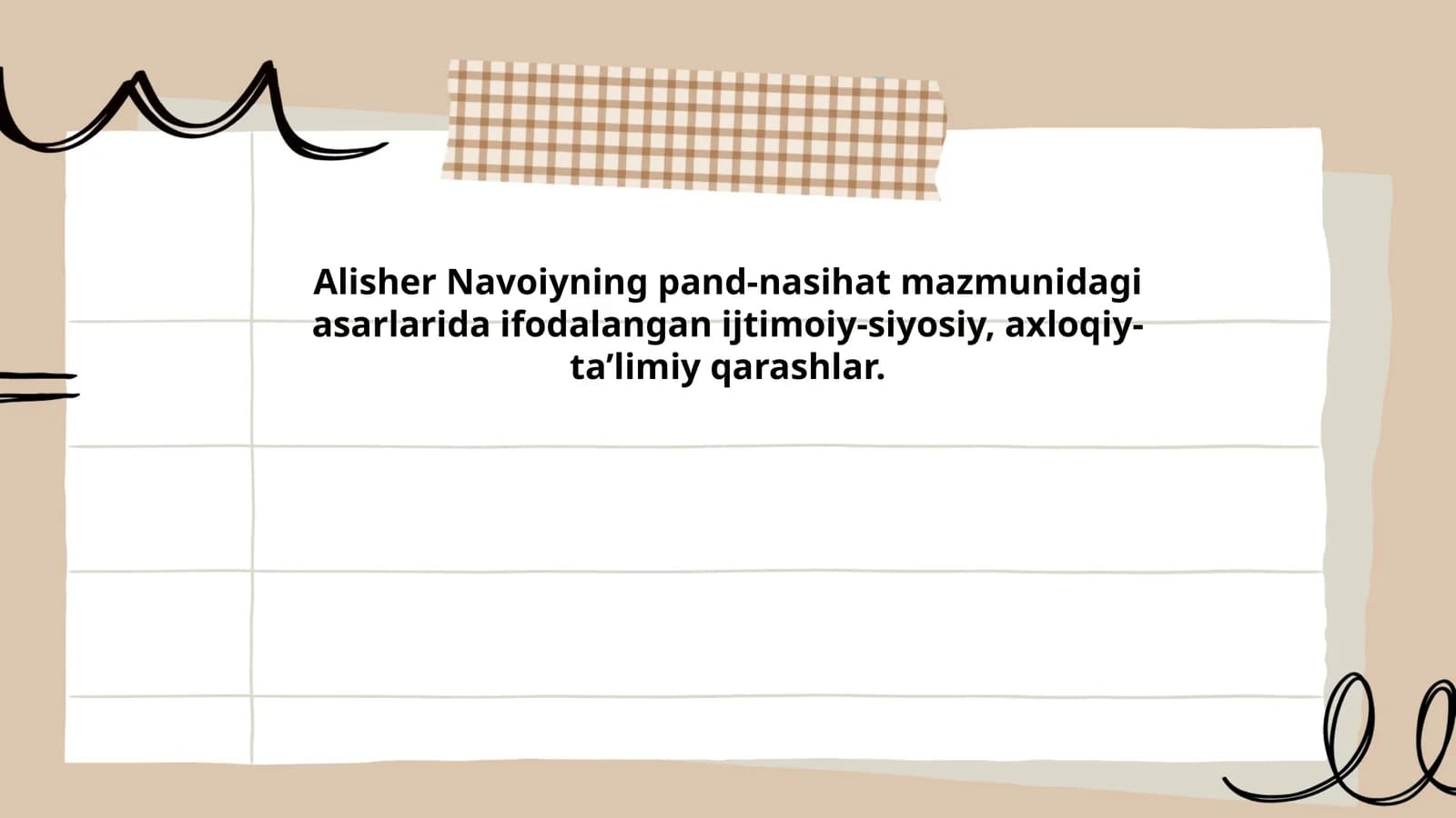 Alisher Navoiy asarlaridagi axloqiy tarbiya