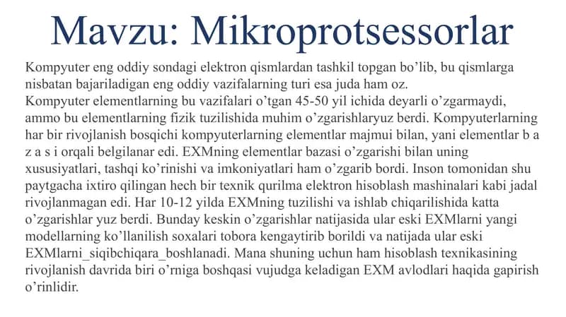 Mikroprotsessorlar