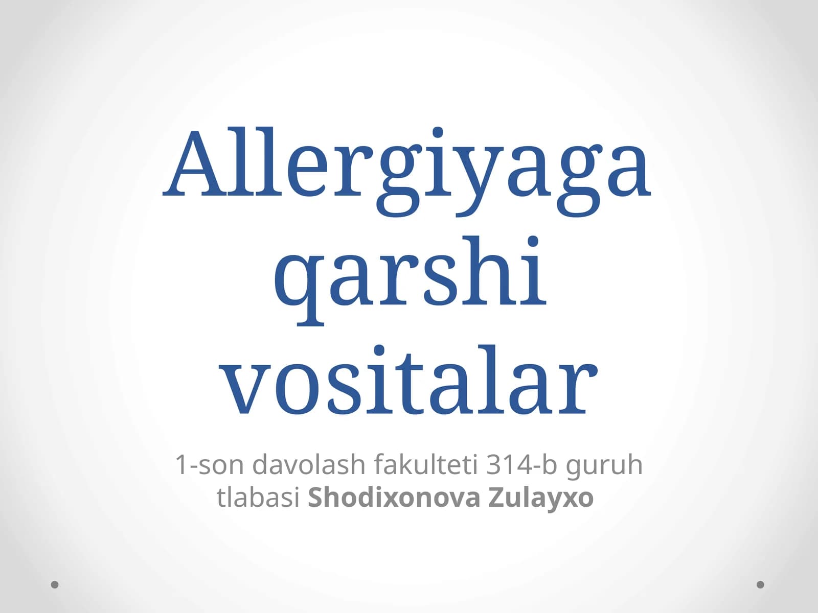 Allergiyaga qarshivositalar