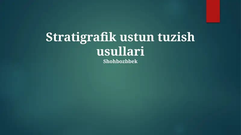 Stratigrafik ustun tuzish usullari
