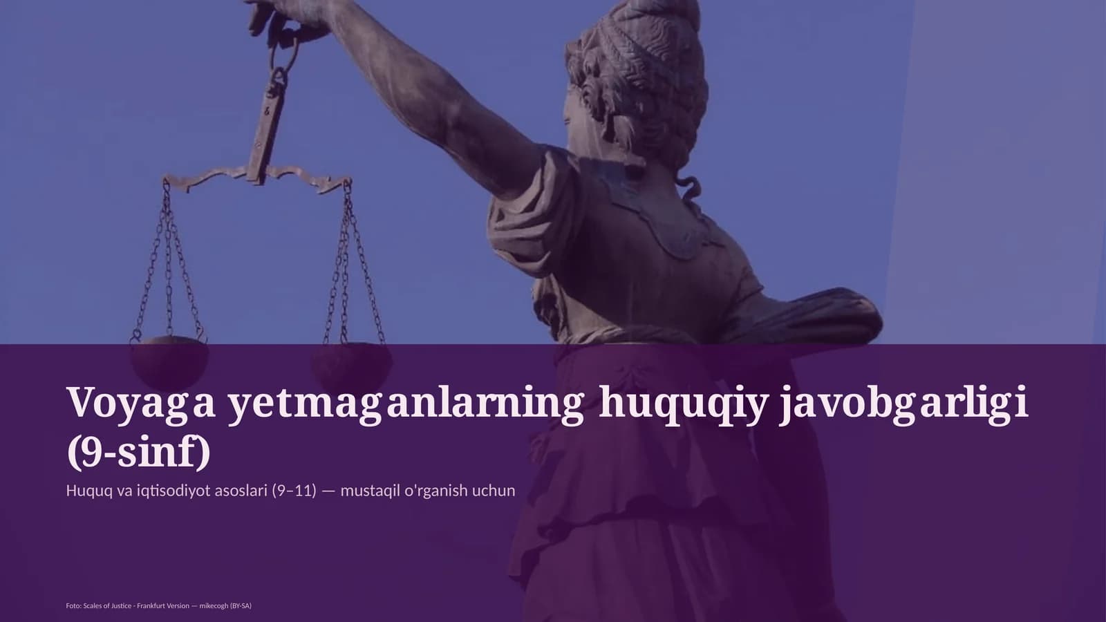 Voyaga yetmaganlarning huquqiy javobgarligi (9-sinf)
