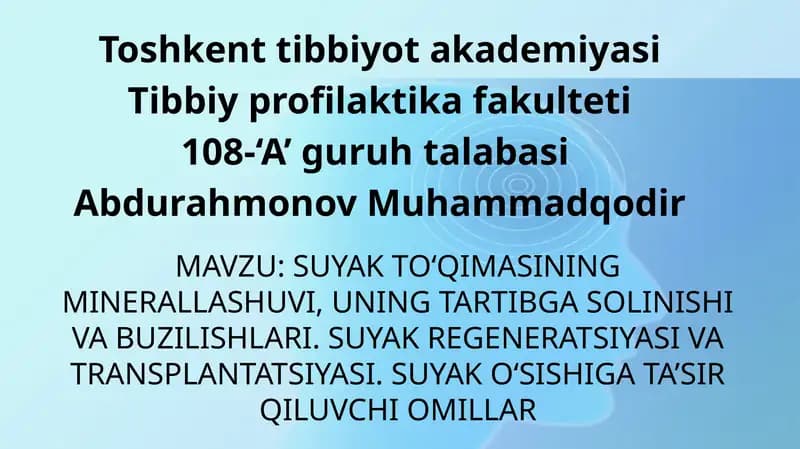 Suyakto'qimasi