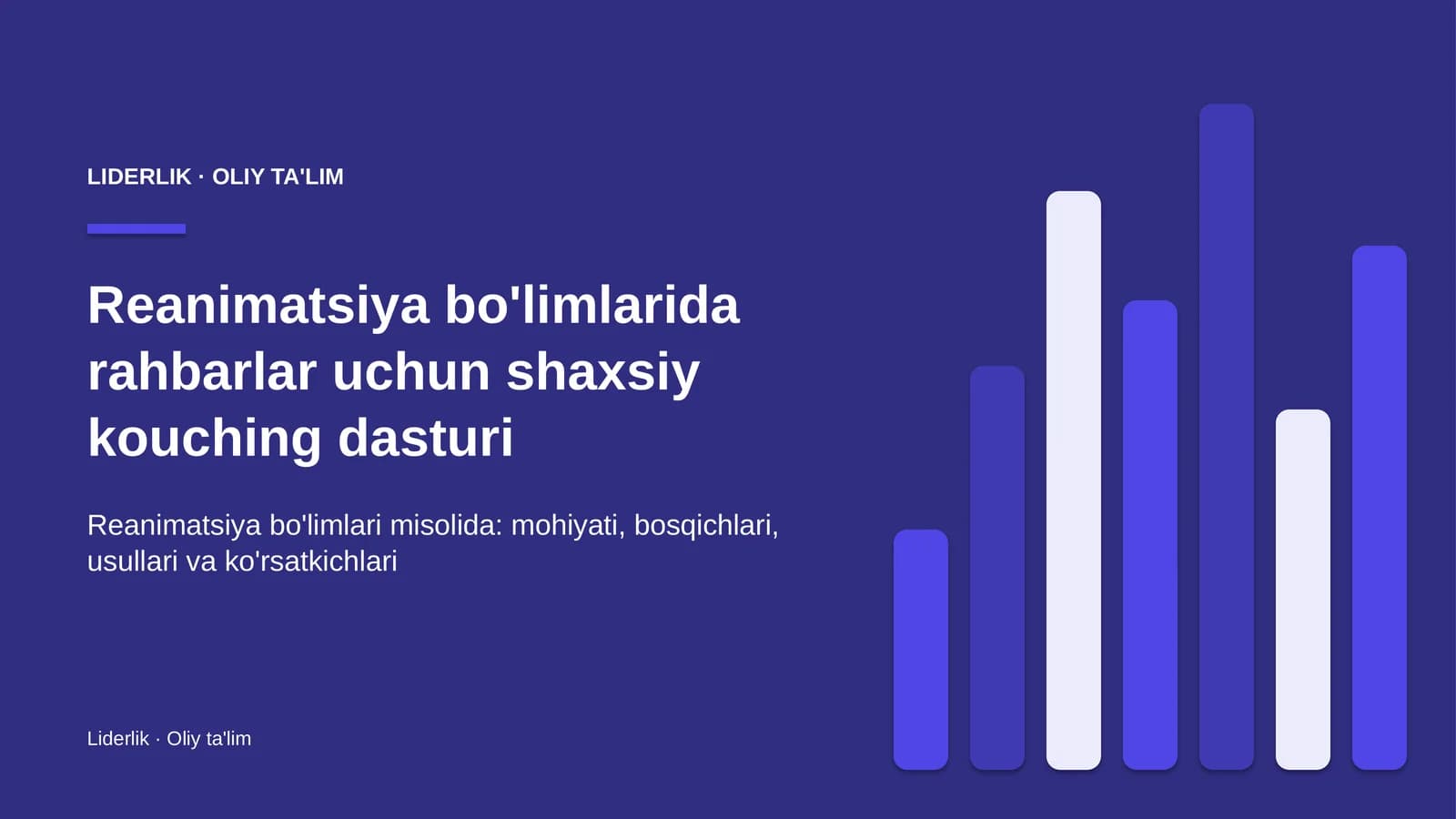 reanimatsiya bo'limlarida rahbarlar uchun shaxsiy kouching dasturi 3747