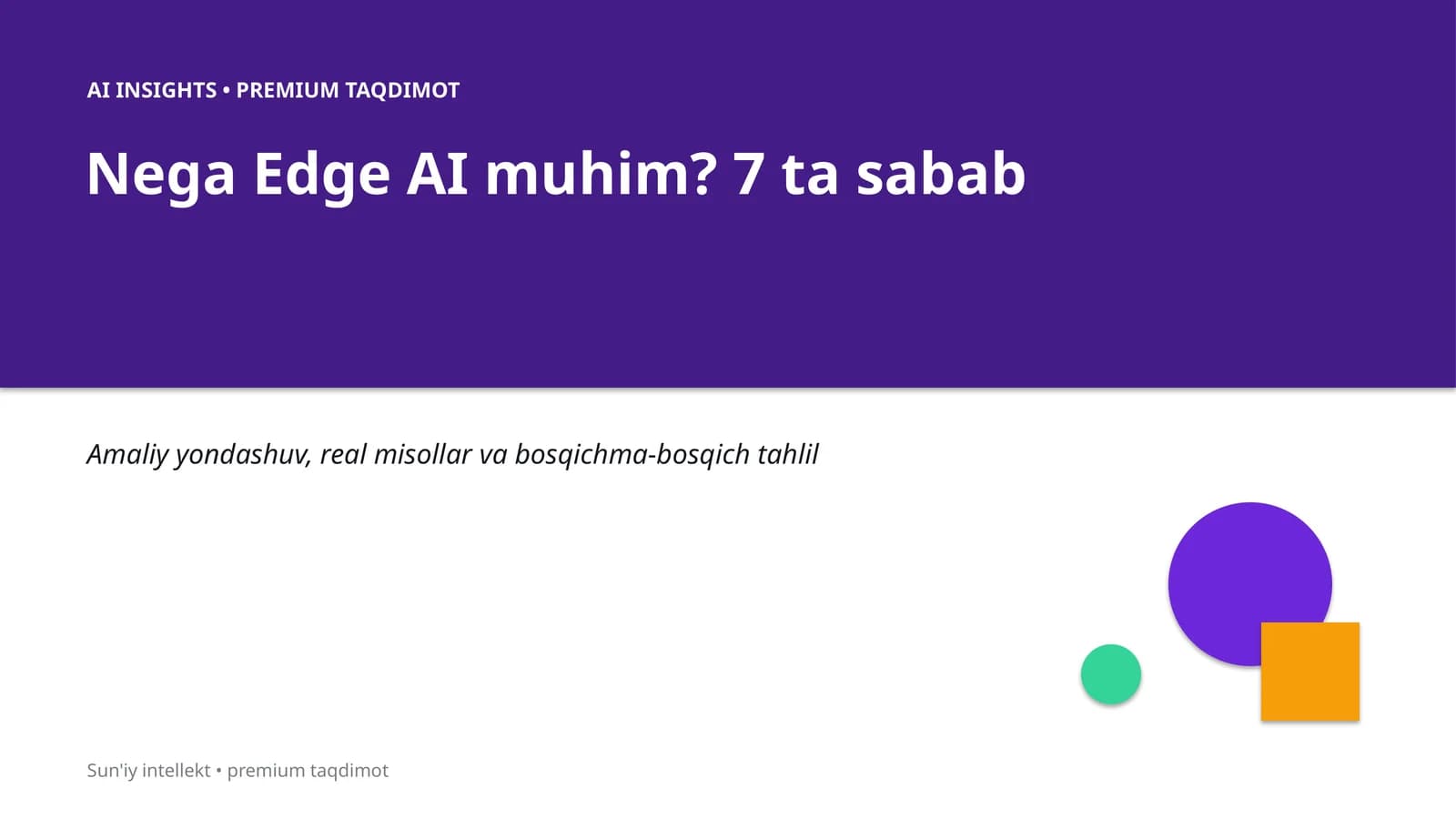 Sun'iy intellekt • premium taqdimot