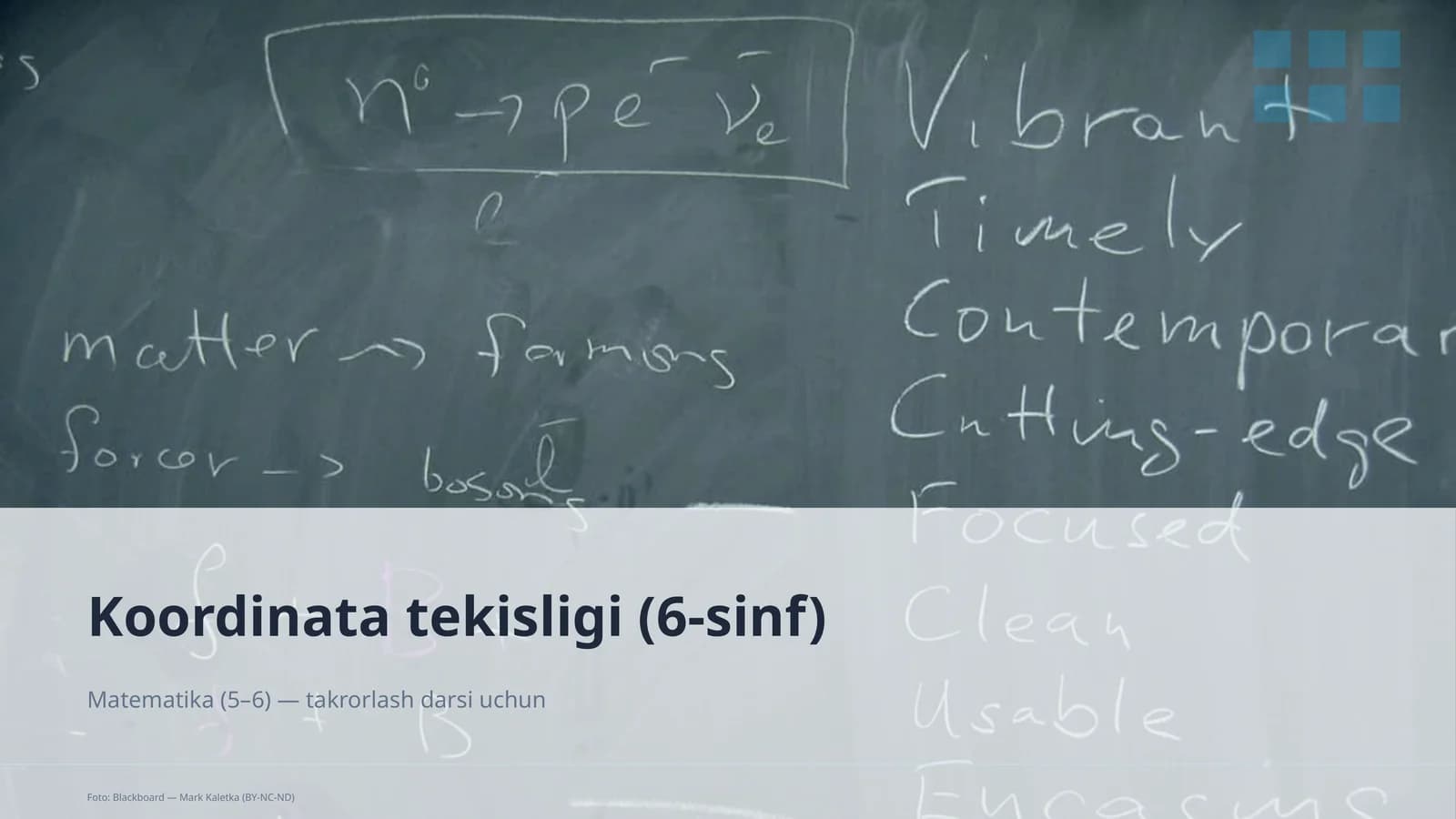 Koordinata tekisligi (6-sinf)