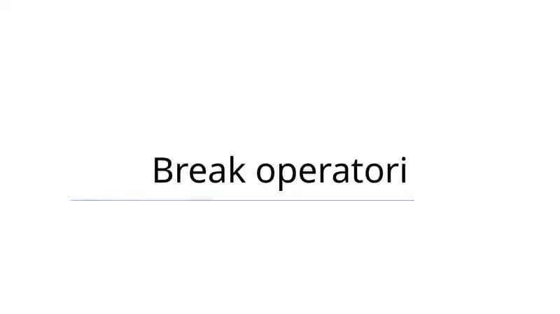 Break operatori