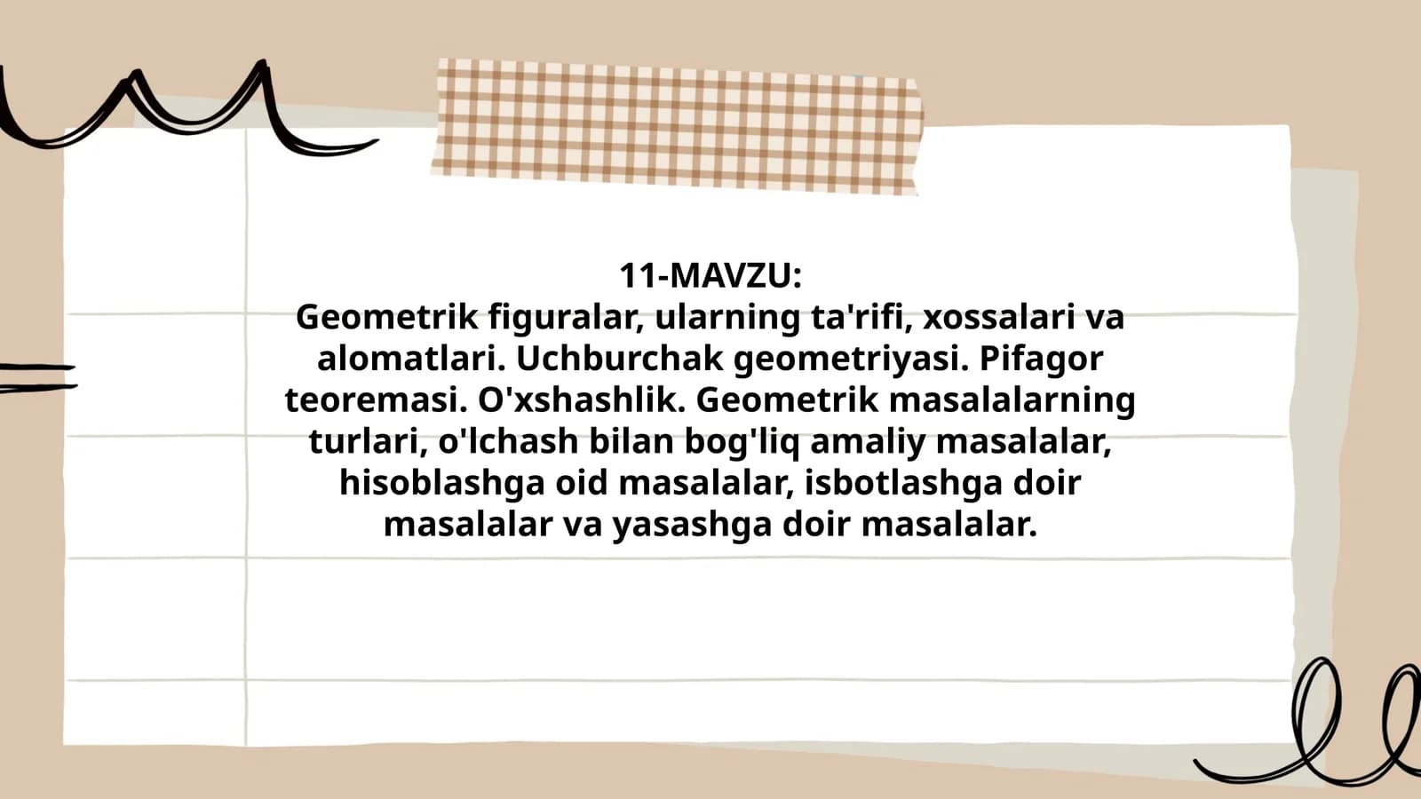 Geometrik figuralar va ularning xossalari