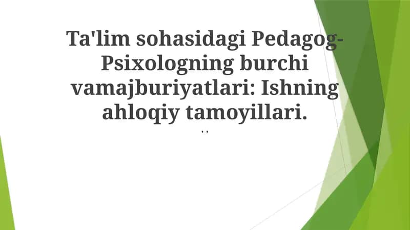 Pedagogik Psixologiyadagi Etik Ramkalar