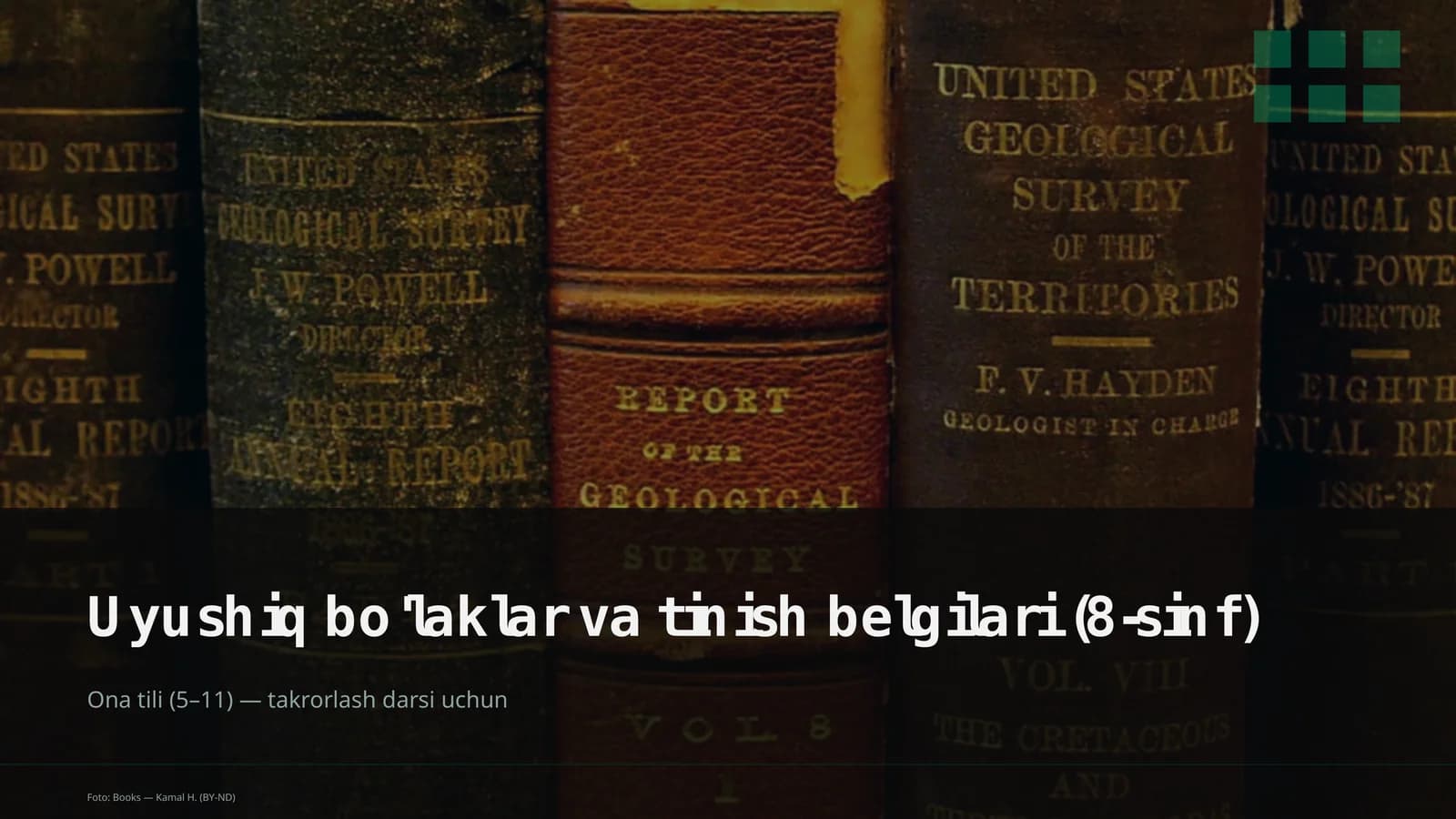 Uyushiq bo'laklar va tinish belgilari (8-sinf)