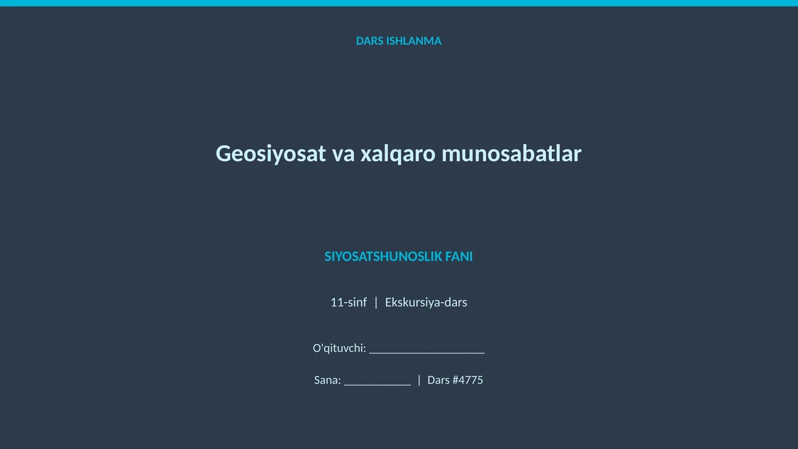 Geosiyosat va xalqaro munosabatlar