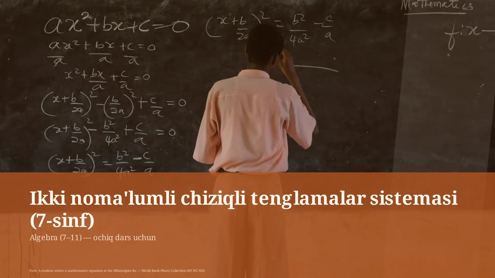 Algebra (7–11) — ochiq dars uchun