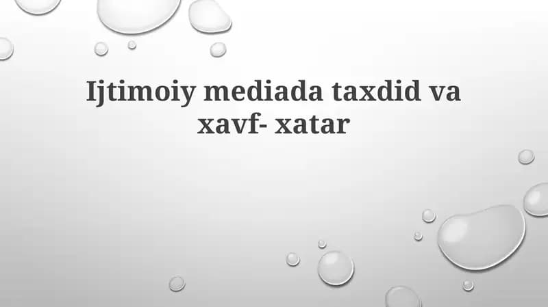 Ijtimoiy mediadagi xavf-xatar