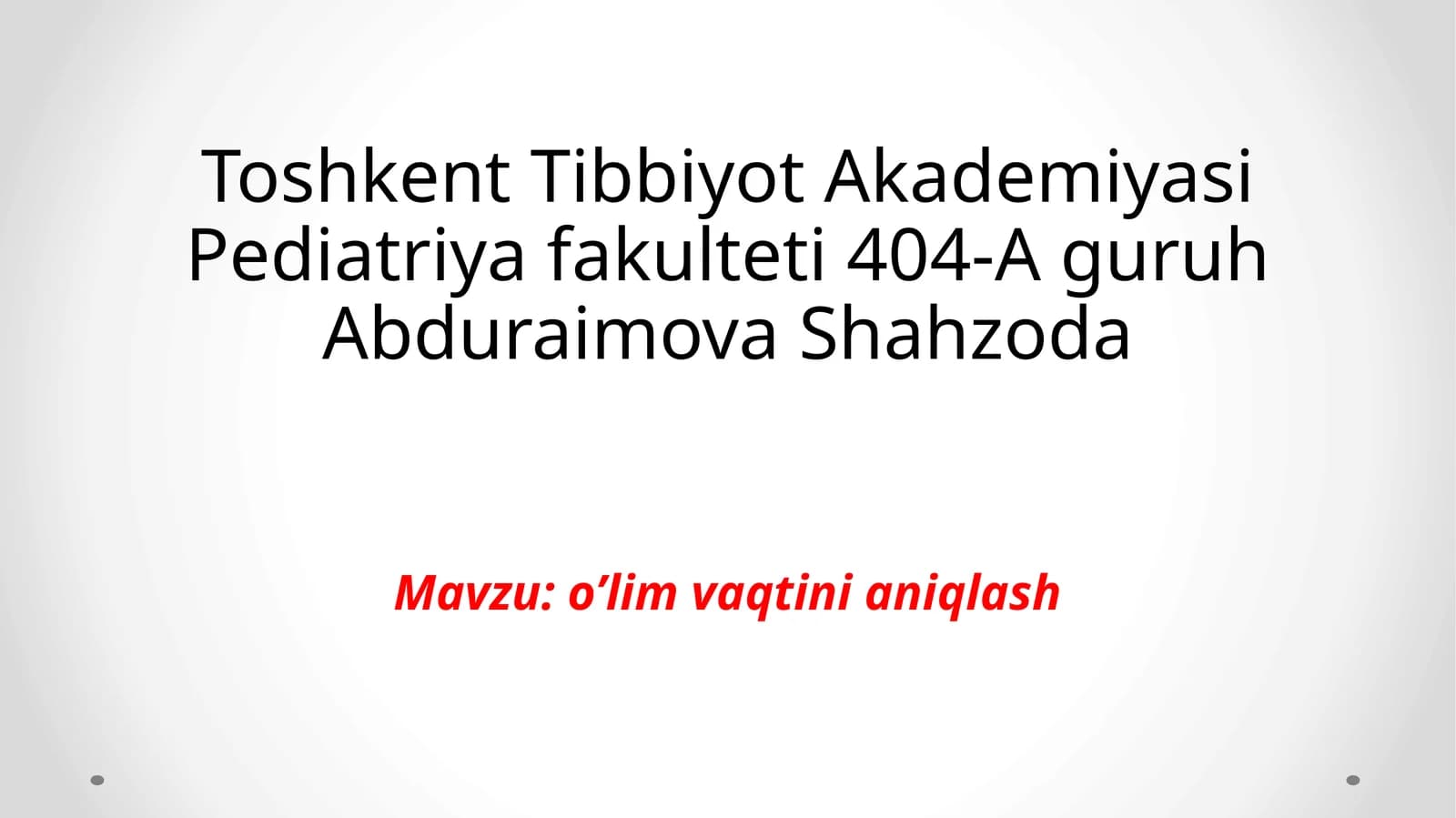 O’lim vaqti niqlash