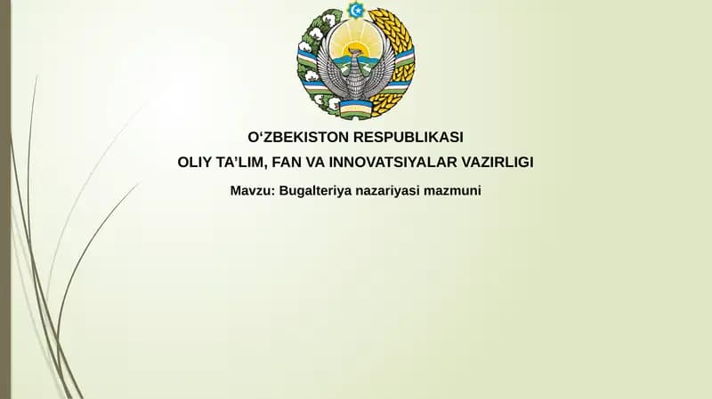 Bugalteriya hisobi nazariyasi mazmuni