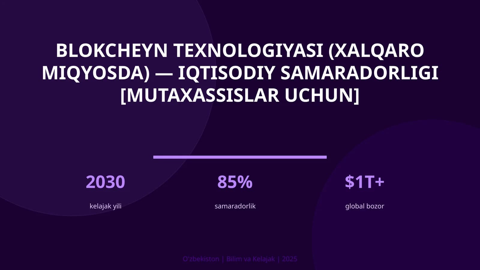 Blokcheyn texnologiyasi (xalqaro miqyosda) — iqtisodiy samaradorligi [mutaxassislar uchun]
