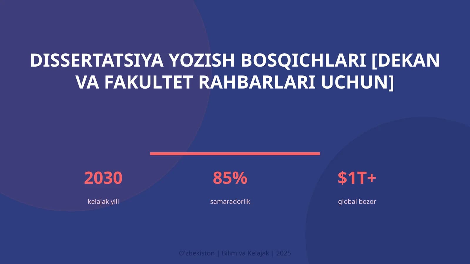 Dissertatsiya yozish bosqichlari [dekan va fakultet rahbarlari uchun]