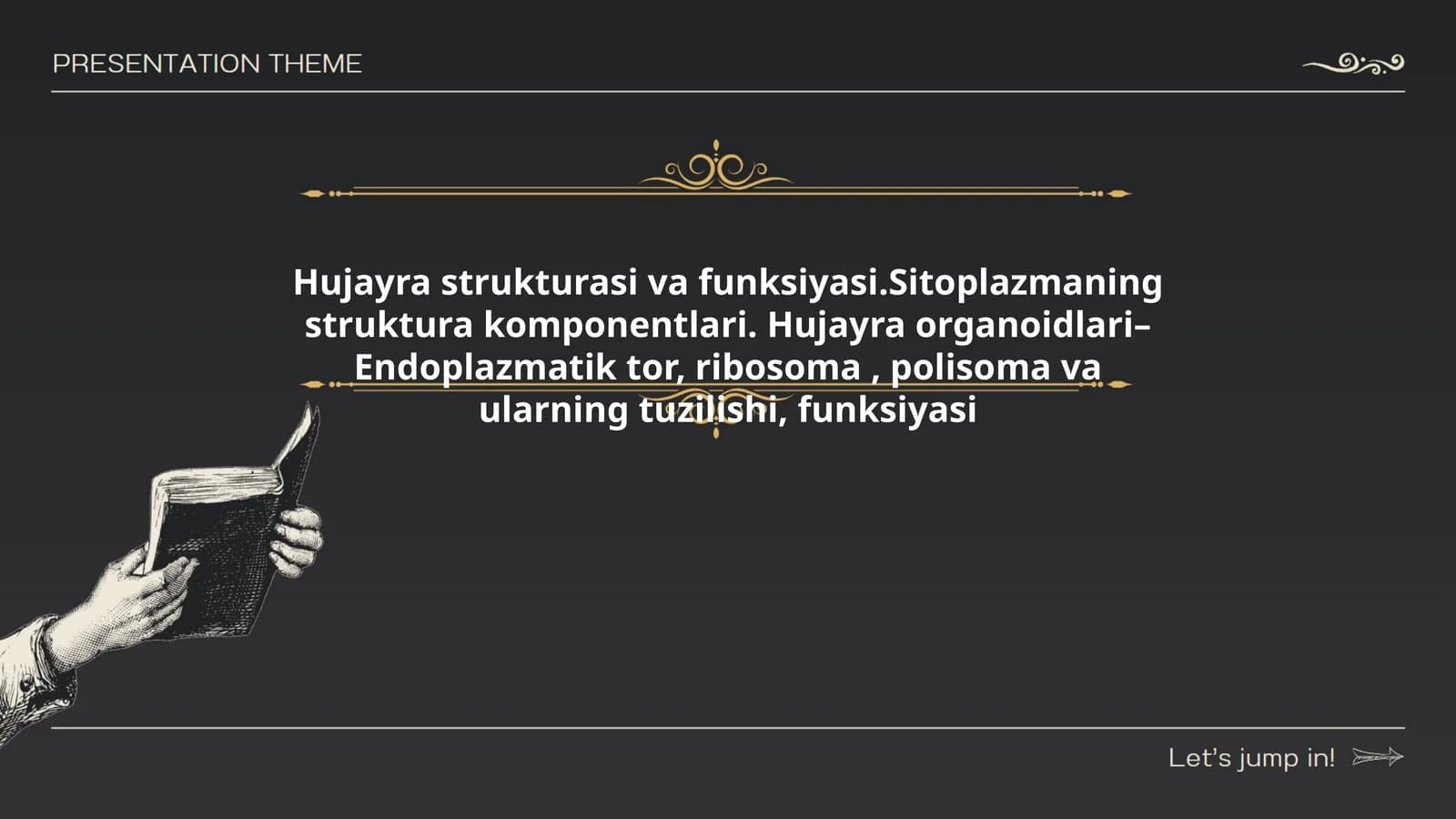 Hujayra strukturasi va funksiyasi.Sitoplazmaning struktura komponentlari. Hujayra organoidlari– Endoplazmatik tor, ribosoma, polisoma va ularning tuzilishi, funksiyasi