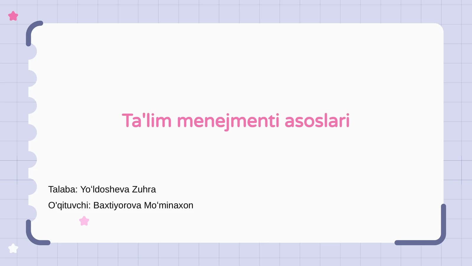 Ta'lim menejmenti asoslari