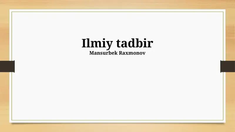 Ilmiy tadbir