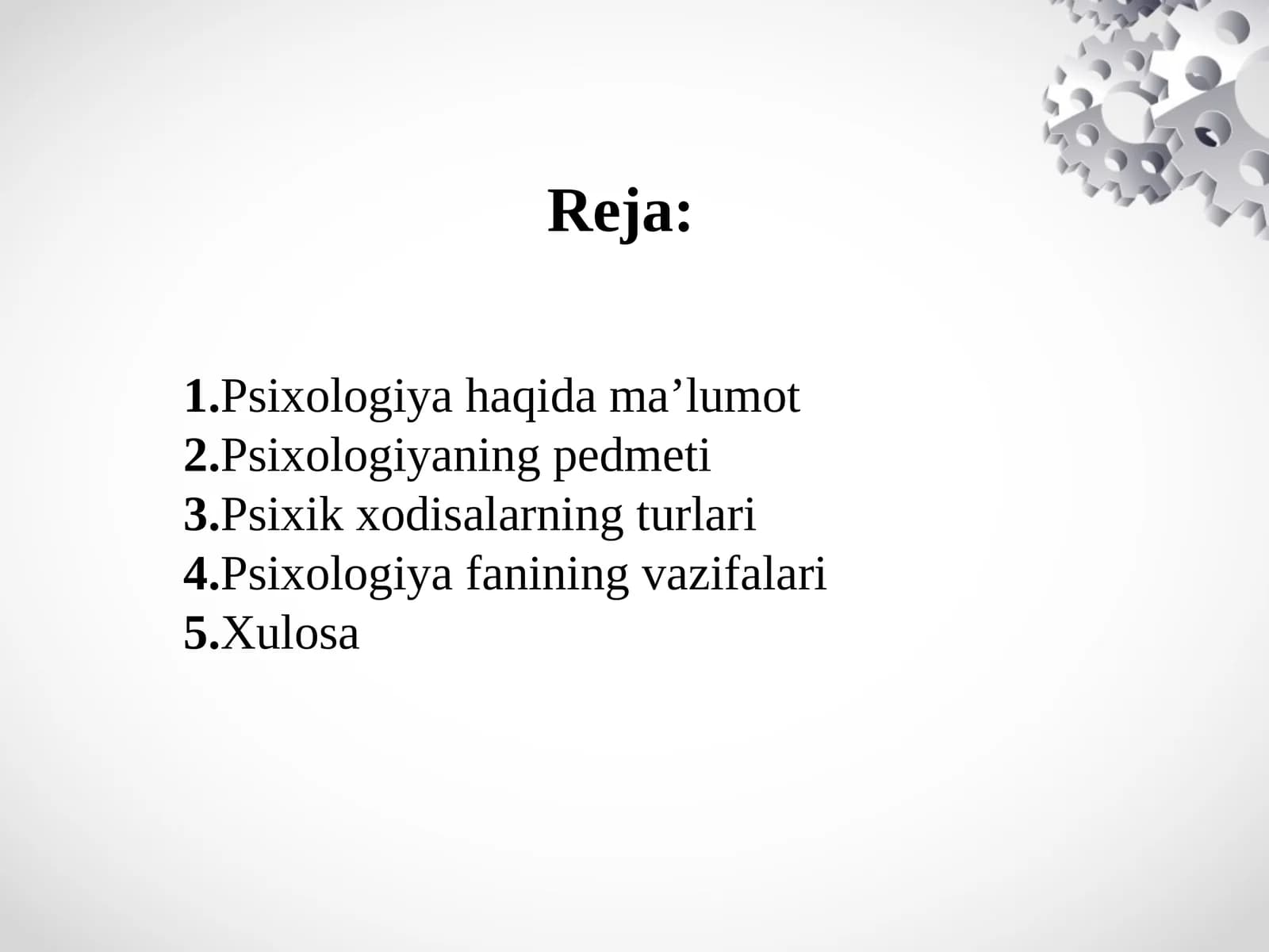 Psixologiya fanlarini o'qitish tamoyillari