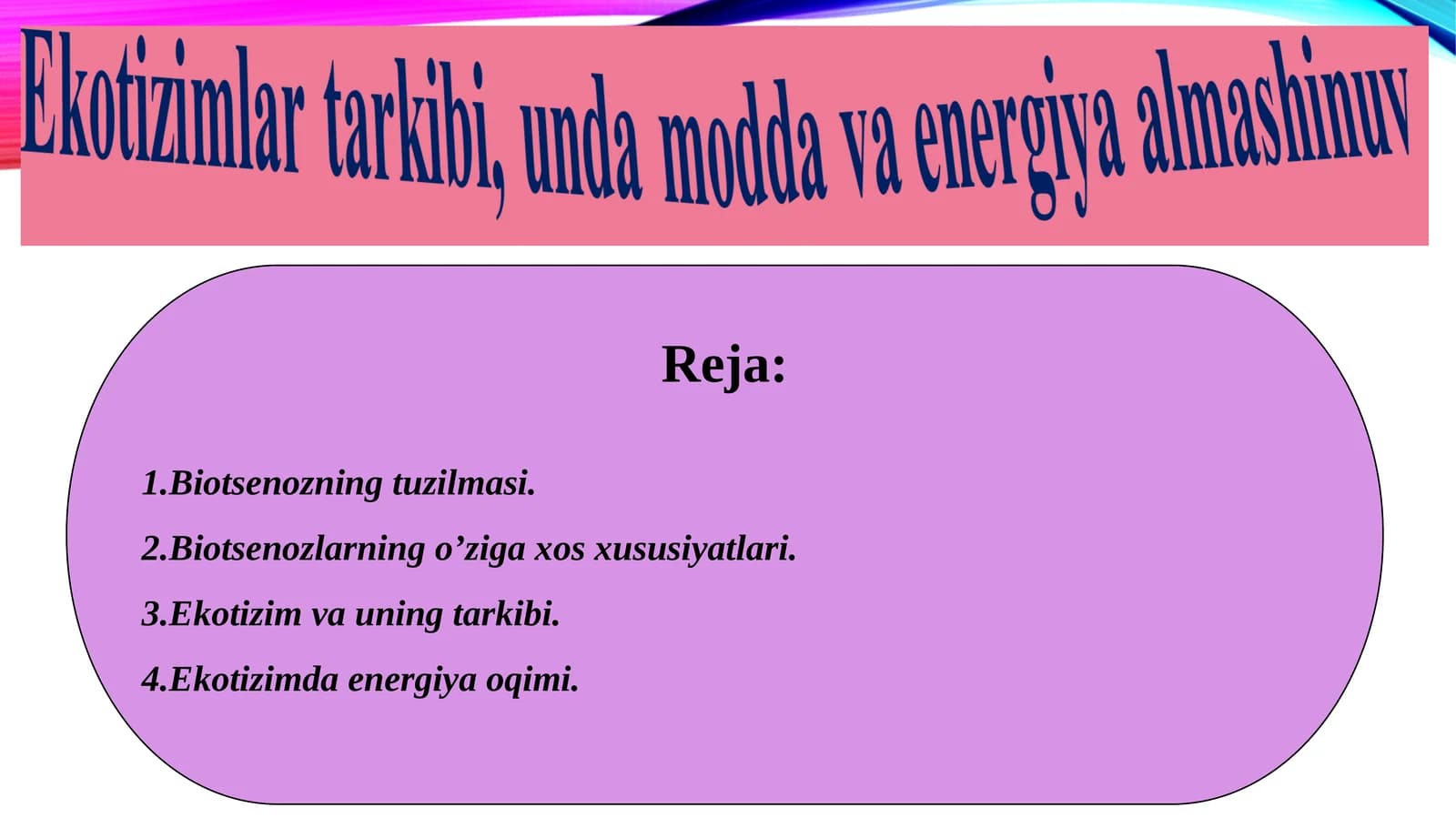 Biotsenozning tuzilmasi